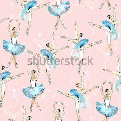 Tapete Tanz der blauen Primaballerinen