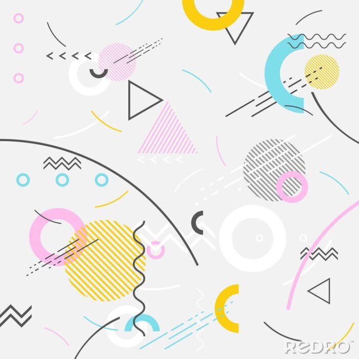 Tapete Tanzende Geometrische Figuren