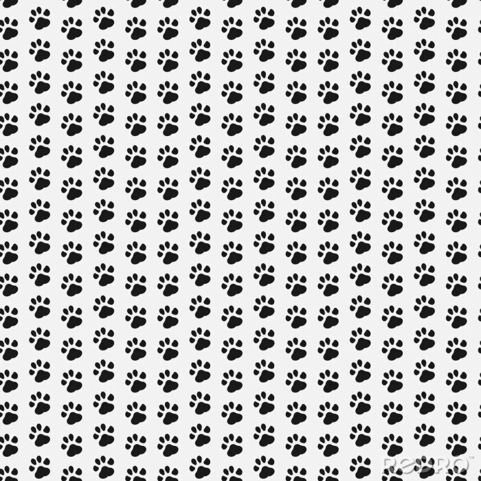 Tapete Tatzendruck nahtlos Hund und Katze Fußabdruck nahtlose Muster. Vektor-Illustration.