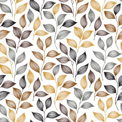 Tapete Teeblätter in verschiedenen Brauntönen