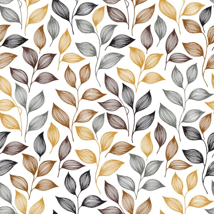 Tapete Teeblätter in verschiedenen Brauntönen