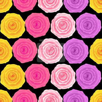 Tapete Teerosen rosa und violett Grafik