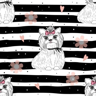 Tapete Terrier mit Schleifen