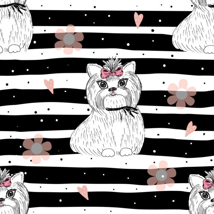 Tapete Terrier mit Schleifen