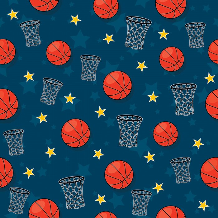 Tapete The seamless pattern on the basketball theme.