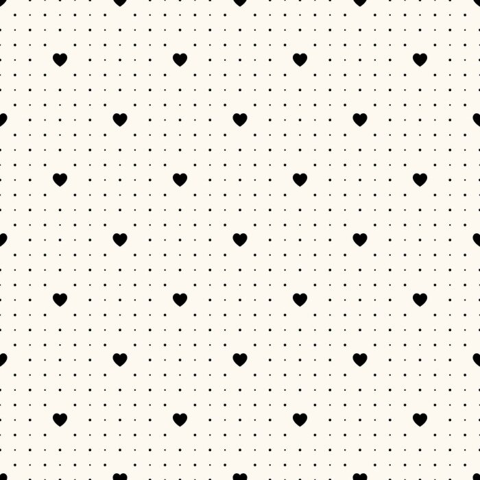 Tapete Thema aus kleinen Punkten und Herzen