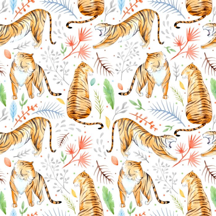 Tapete Tiere Afrika in Aquarell