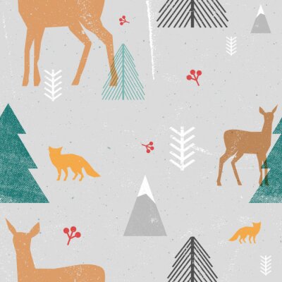 Tapete Tiere im Bergwald