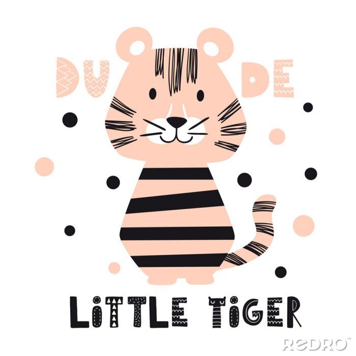 Tapete Tiger im skandinavischen Stil