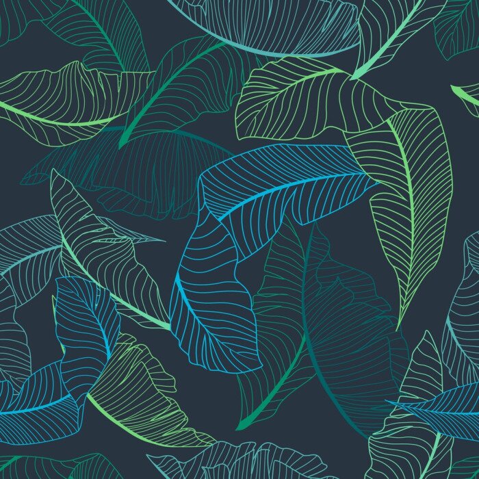 Tapete Transparente große Blätter