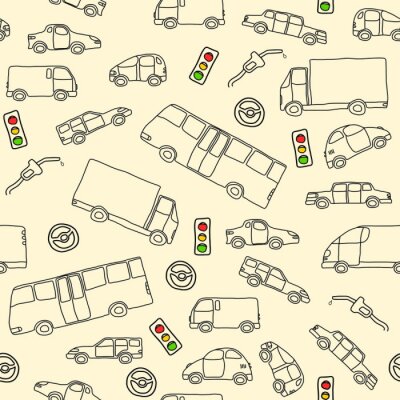 Tapete Transport doodle - Vektor-Illustration