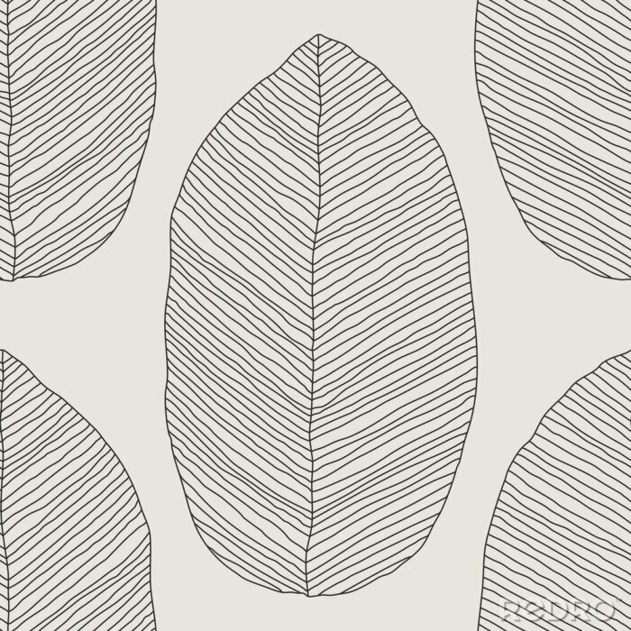Tapete Trendiges minimalistisches botanisches Muster mit einer Linie Kunst Komposition