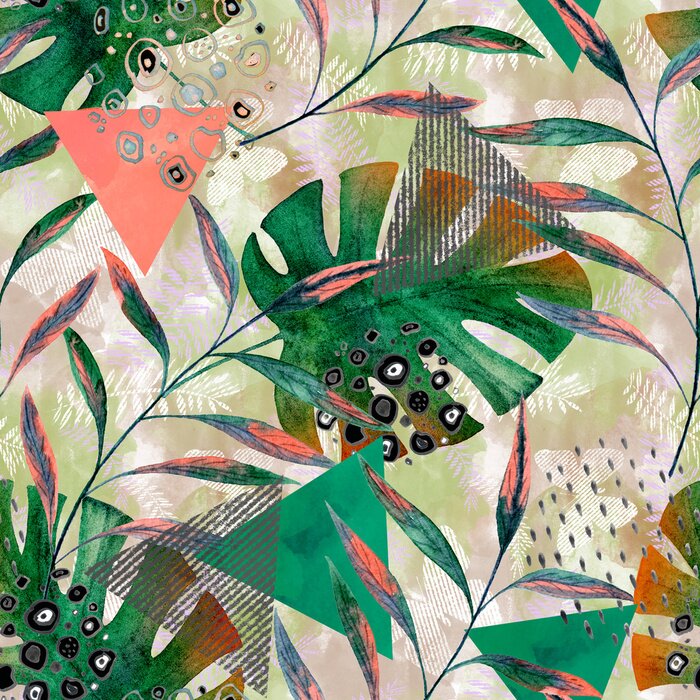 Tapete Tropennatur gemalt