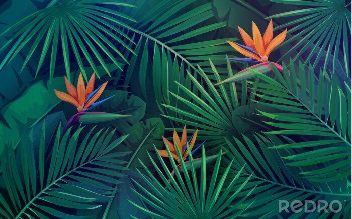 Tapete tropische Blätter nahtlose Muster