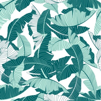 Tapete Türkisfarbene Blätter