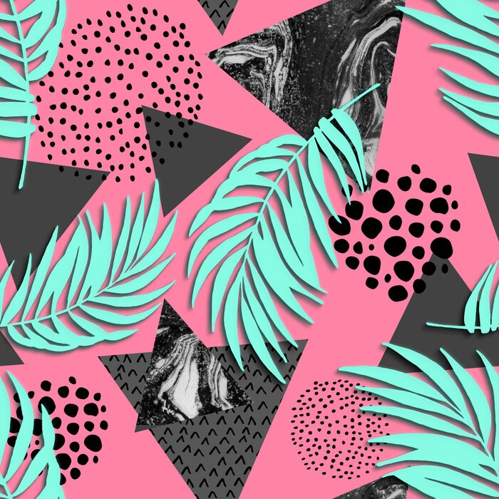 Tapete Türkisfarbene Palmblätter