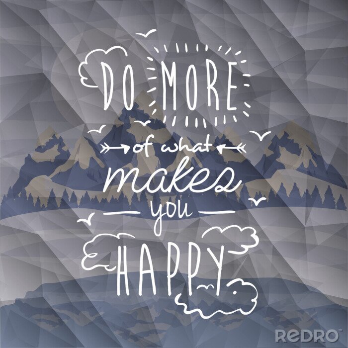 Tapete Typografisches Zitat umgeben von Wolken