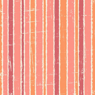 Tapete Unregelmäßige Streifen in Rosa und Orange
