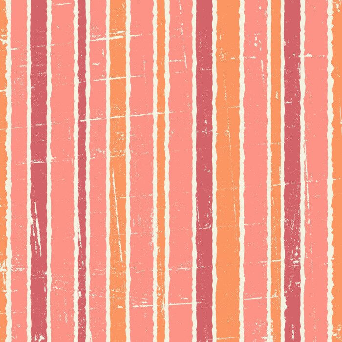Tapete Unregelmäßige Streifen in Rosa und Orange