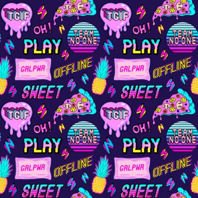 Tapete Untertitel im Stil von Ananaspizza und Videospielen