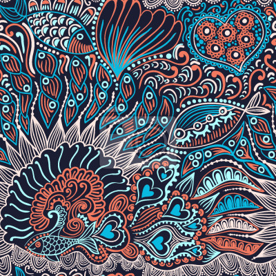 Tapete Unterwasserwelt bei Nacht