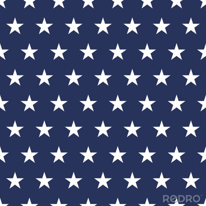 Tapete USA-Flagge nahtlose Muster. Weiße Sterne auf einem blauen Hintergrund. Gedenktag