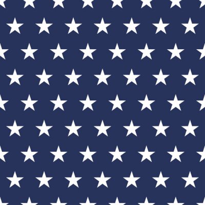 Tapete USA-Flagge nahtlose Muster. Weiße Sterne auf einem blauen Hintergrund. Gedenktag