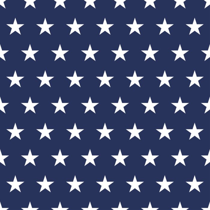Tapete USA-Flagge nahtlose Muster. Weiße Sterne auf einem blauen Hintergrund. Gedenktag