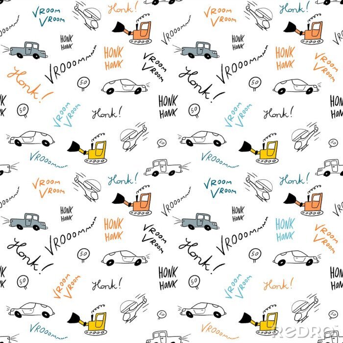 Tapete Vector cars doodle