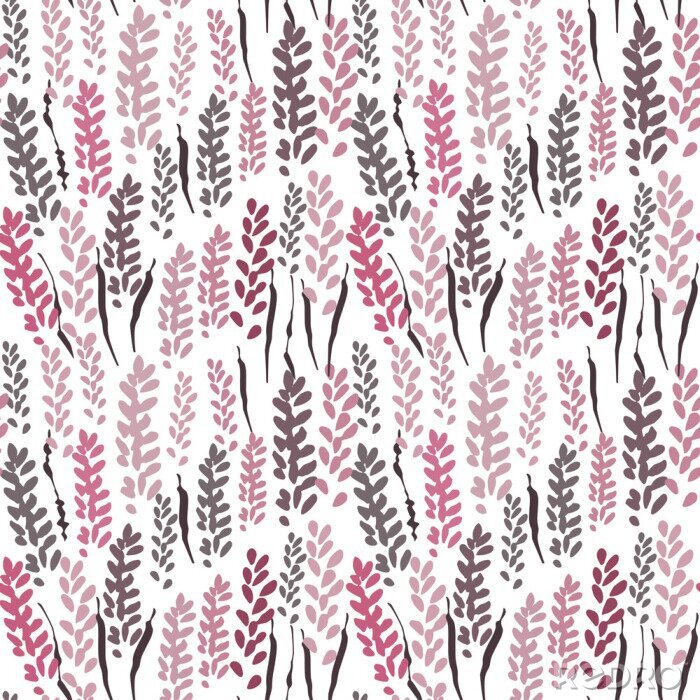 Tapete Vector floral nahtlose Muster mit stilisierten Lavendel Blumen und Gras.