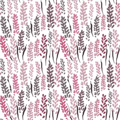 Tapete Vector floral nahtlose Muster mit stilisierten Lavendel Blumen und Gras.