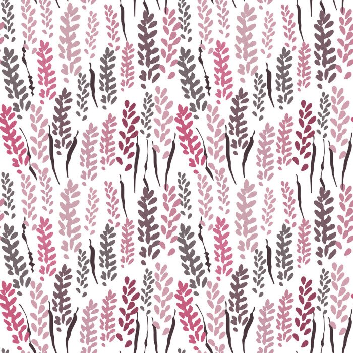 Tapete Vector floral nahtlose Muster mit stilisierten Lavendel Blumen und Gras.