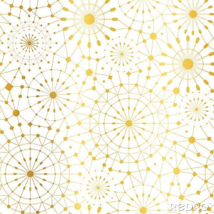 Tapete Vector Golden White Zusammenfassung Netzwerk Metallic Kreise Nahtlose Muster Hintergrund. Groß für elegantes Goldbeschaffenheitsgewebe, Karten, wedding Einladungen, Tapete.