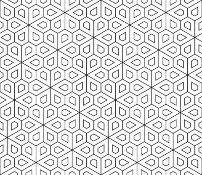 Tapete Vector moderne nahtlose Geometrie Muster Blume, Schwarz-Weiß-abstrakten geometrischen Hintergrund, Tapetendruck, Monochrom Retro Textur, hipster Mode-Design