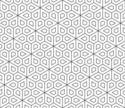 Tapete Vector moderne nahtlose Geometrie Muster Blume, Schwarz-Weiß-abstrakten geometrischen Hintergrund, Tapetendruck, Monochrom Retro Textur, hipster Mode-Design