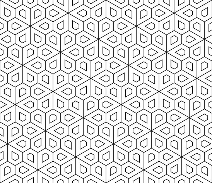 Tapete Vector moderne nahtlose Geometrie Muster Blume, Schwarz-Weiß-abstrakten geometrischen Hintergrund, Tapetendruck, Monochrom Retro Textur, hipster Mode-Design