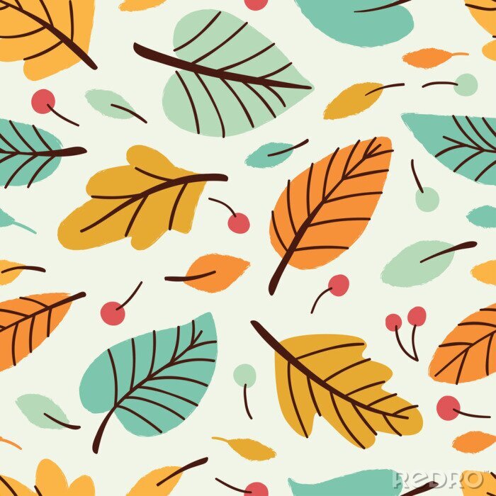 Tapete Vector nahtlose Muster mit Blättern
