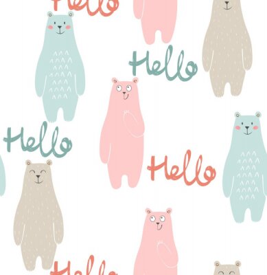 Tapete Vector niedlichen nahtlose Muster mit Cartoon Bär