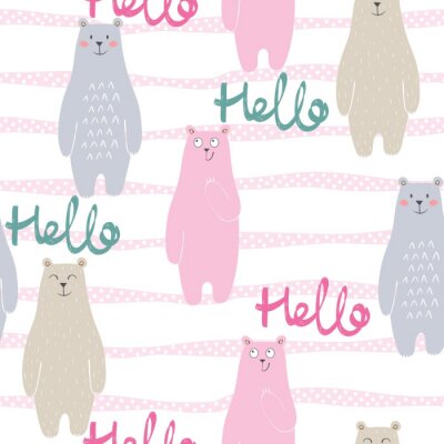 Tapete Vector niedlichen nahtlose Muster mit Cartoon Bär