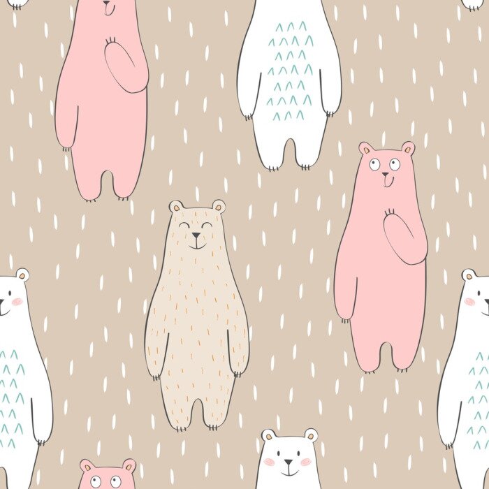 Tapete Vector niedlichen nahtlose Muster mit Cartoon Bär