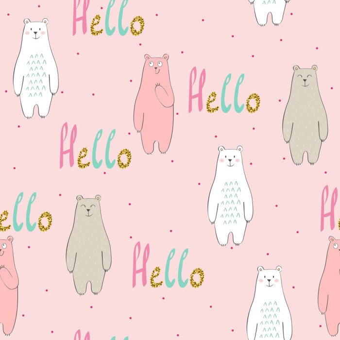 Tapete Vector niedlichen nahtlose Muster mit Cartoon Bär