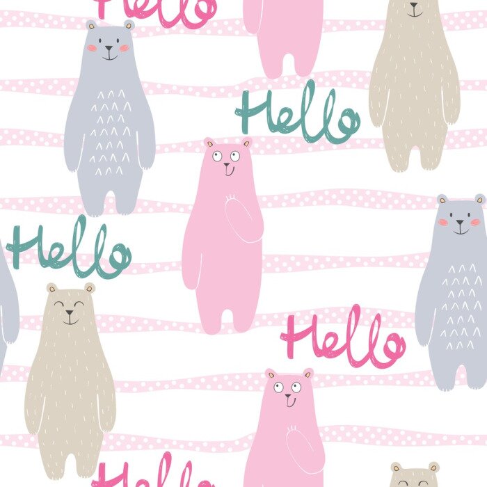 Tapete Vector niedlichen nahtlose Muster mit Cartoon Bär