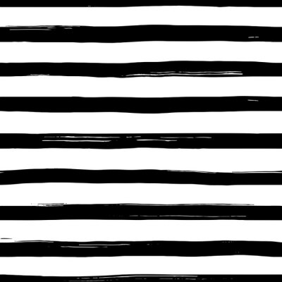 Tapete Vector seamles striped pattern. Hand drawn grunge black and white stripes.