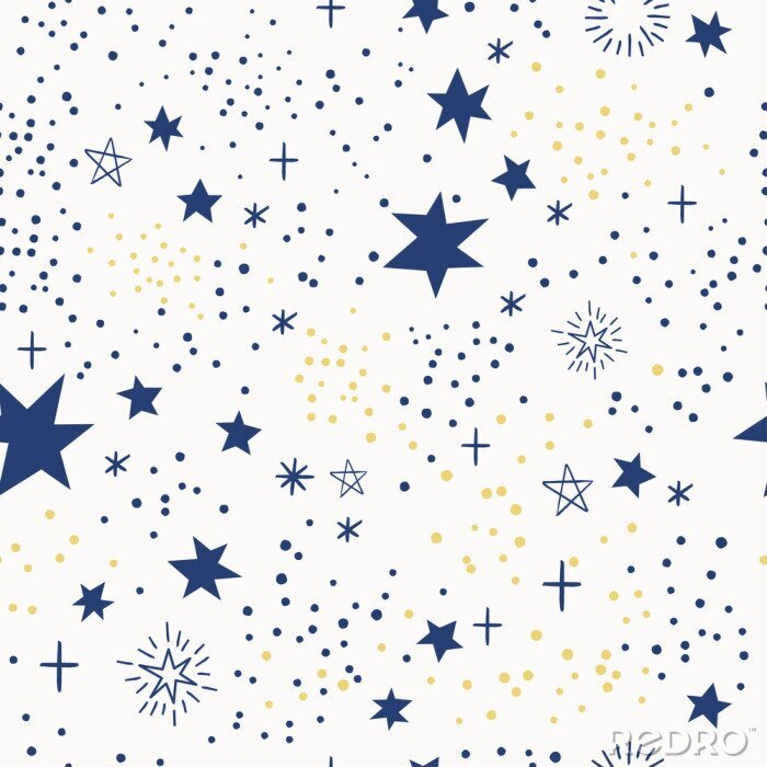 Tapete Vector seamless pattern with doodle stars