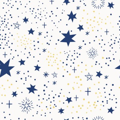 Tapete Vector seamless pattern with doodle stars
