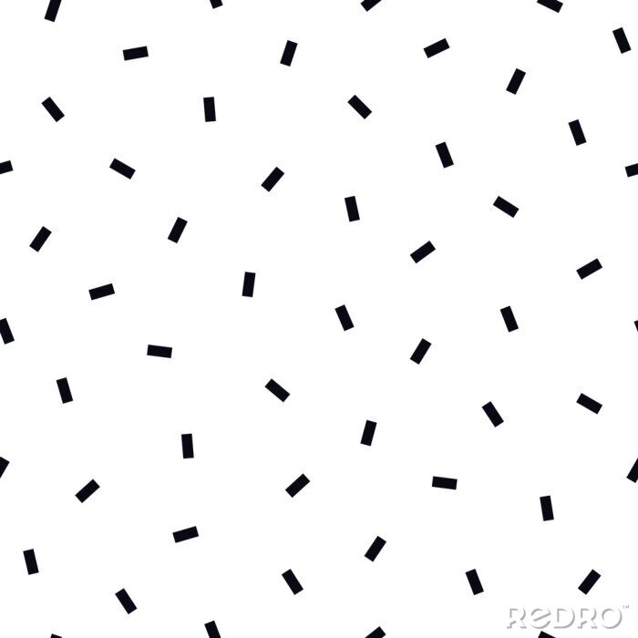 Tapete Vector simple seamless pattern with black rectangles. Repeatable white minimalistic background. Modern stylish texture. Memphis design - fashion style 80-90s