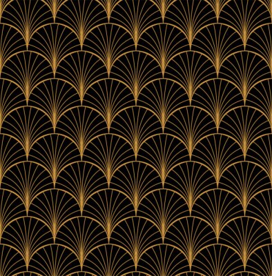 Tapete Vektor-Blumenart-Nouveau-nahtloses Muster. Geometrische dekorative Blattbeschaffenheit. Retro stilvoller Hintergrund.