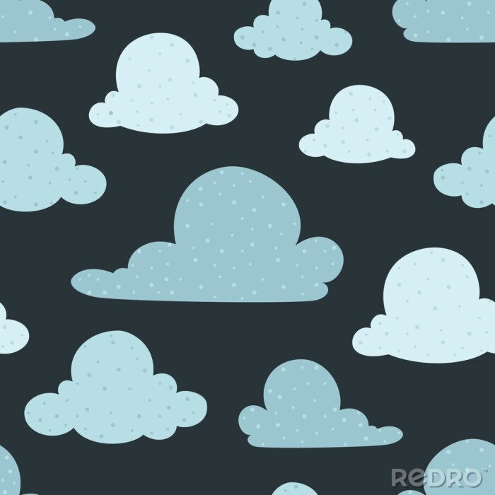 Tapete Vektor-Marine Bue-Wolken-nahtloser Muster-Hintergrund