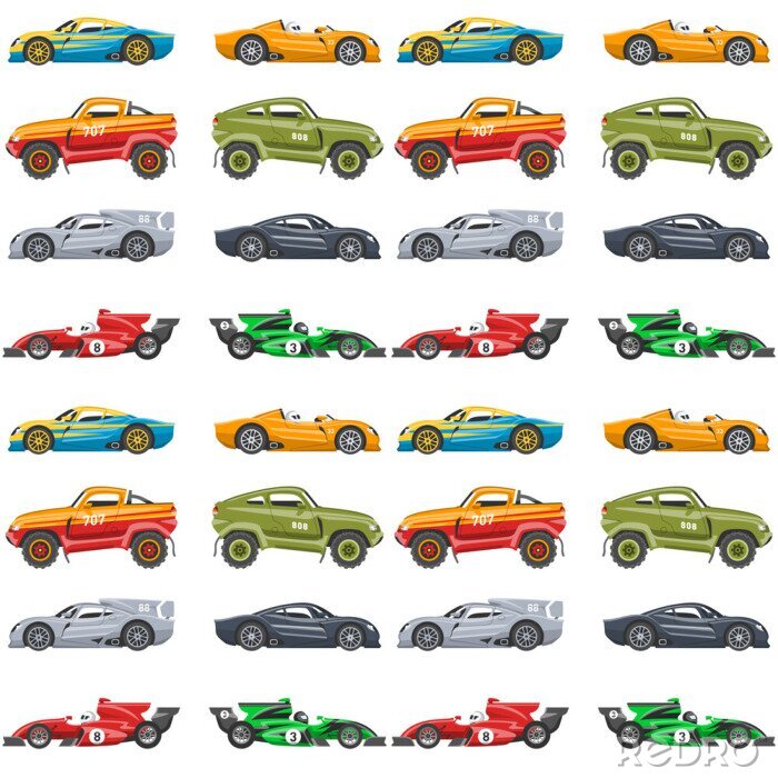 Tapete Vektor nahtlose Musterhintergrund Luxusautotransport detailliertes Auto-Geschäftstransportdesign