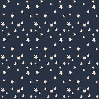 Tapete Vektor nahtloses handgezeichnetes Sternmuster in der Marine